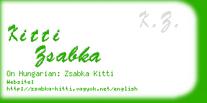 kitti zsabka business card